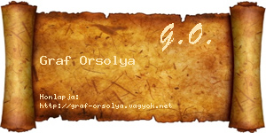Graf Orsolya névjegykártya
